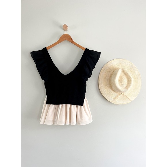 Anthropologie | En Saison Mixed Media Top | Sz S - Picture 3 of 9